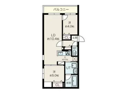 プエンテ発寒(2LDK/1階)の間取り写真
