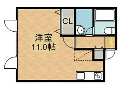 コートインディゴ(1K/2階)の間取り写真