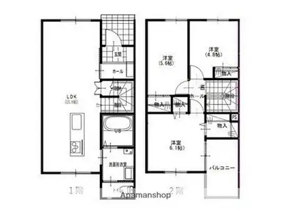 仮称)クレスタ(3LDK)の間取り写真