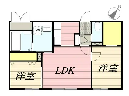 DAITO RESIDENCE 中央区役所前(2LDK/4階)の間取り写真