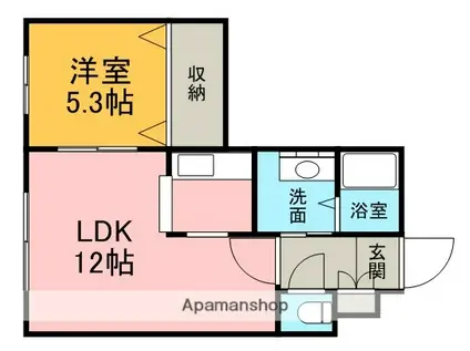 PICOT N26(1LDK/2階)の間取り写真