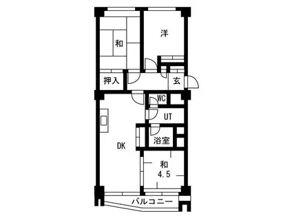 ハイム桜ヶ丘(3LDK/3階)の間取り写真