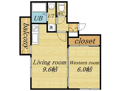 クレオレジデンス20(1LDK/6階)の間取り写真