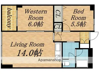 ノーザンヒルズ大通東(2LDK/4階)の間取り写真