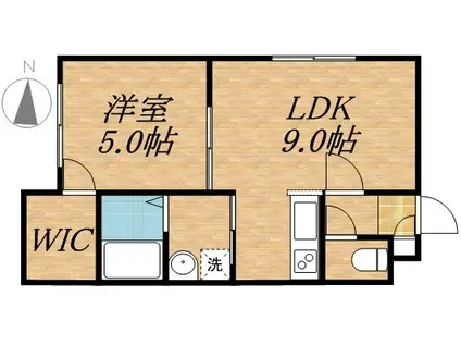 レイディアント南9条(1LDK/3階)の間取り写真