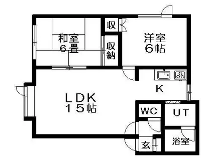 KMプラザマルヨー(2LDK/1階)の間取り写真