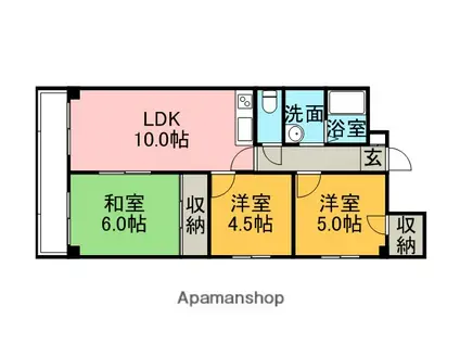 メゾンド山の手(3LDK/3階)の間取り写真