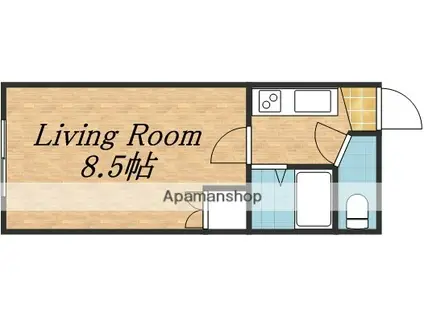 ラ・シャトーレイン(1K/4階)の間取り写真