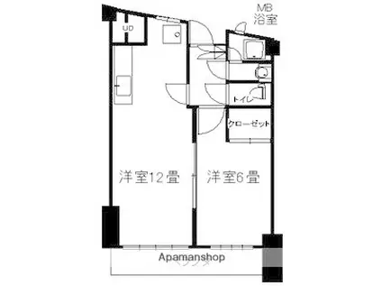 南6条ダイヤハイツ(1LDK/10階)の間取り写真