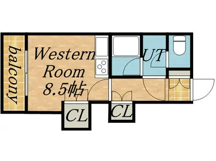 メープル北円山(1K/3階)の間取り写真