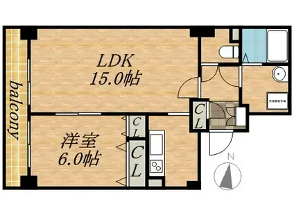 ティアラタワー中島倶楽部(1LDK/23階)の間取り写真