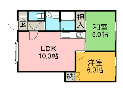 シャルレ172Ⅱ(2LDK/1階)の間取り写真