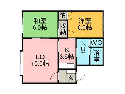 クレストール石山(2LDK/2階)の間取り写真