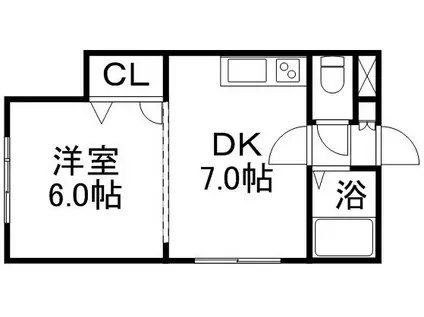 T・HOUSE(1DK/2階)の間取り写真