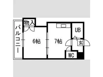札幌JOW2ビル(1DK/10階)の間取り写真