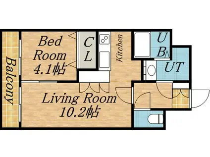 レガーロ美術館通(1LDK/4階)の間取り写真