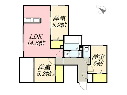 M-SELECTION.STELLAⅡ(3LDK/2階)の間取り写真
