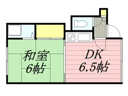熊谷マンション(1DK/2階)の間取り写真
