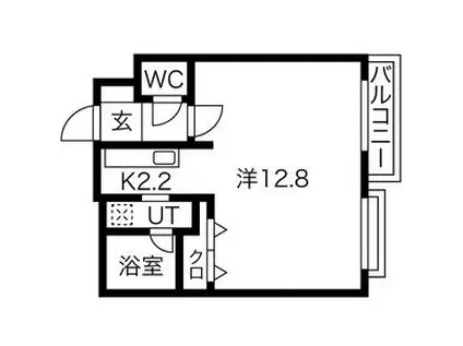 ノヴァ円山公園(1K/1階)の間取り写真