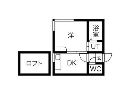 エスコートK12(1DK/3階)の間取り写真