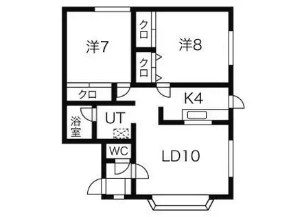 コニファーコート(2LDK/2階)の間取り写真