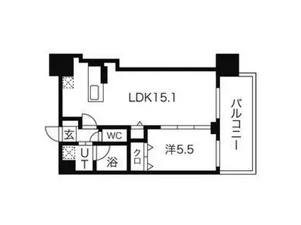 マストライフ南4条(1LDK/6階)の間取り写真