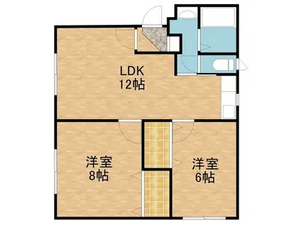 シティーハイム北ノ沢(2LDK/1階)の間取り写真