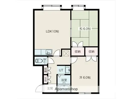 クリオコート37(2LDK/1階)の間取り写真