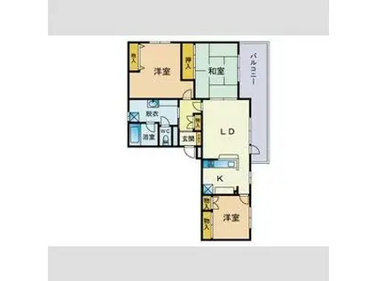 RAISON真駒内(3LDK/1階)の間取り写真