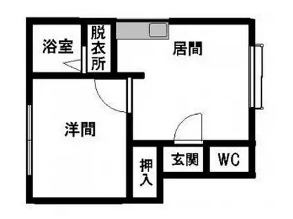 ラポール宮の沢(1DK/2階)の間取り写真