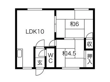 明星マンションB(2LDK/2階)の間取り写真