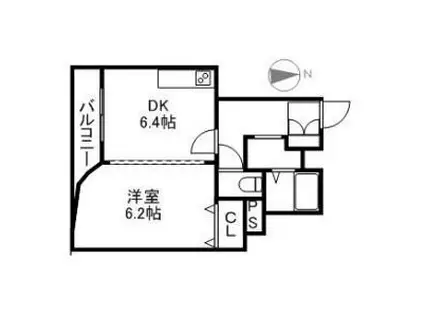 メゾンクレスト中島公園(1DK/5階)の間取り写真