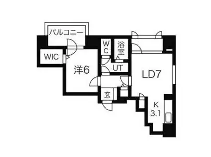 センタービル913(1LDK/7階)の間取り写真