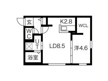 BELLISSIMO SUMIKAWA (1LDK/4階)の間取り写真