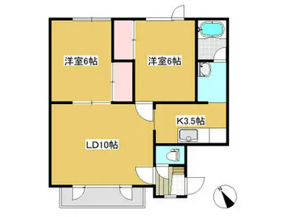 エトワール発寒Ⅱ(2LDK/2階)の間取り写真