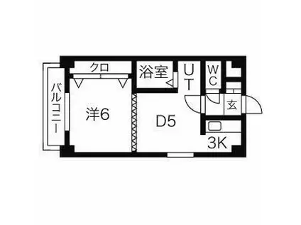 ローレル7・8(1LDK/5階)の間取り写真