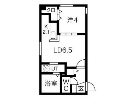 FーHOUSE発寒(1LDK/1階)の間取り写真