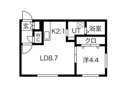 OCEAN(1LDK/3階)の間取り写真