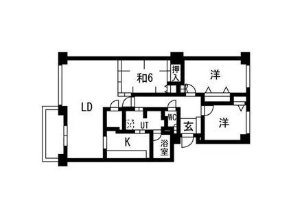 パストラルハイム旭ヶ丘(3LDK/5階)の間取り写真