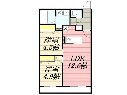 S-RESIDENCE医大南ALTIER(2LDK/3階)の間取り写真