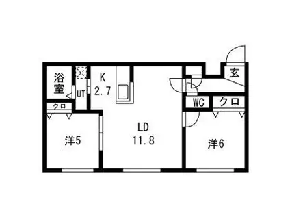 ENZO(2LDK/3階)の間取り写真