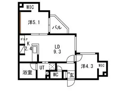 TERRACE SAKURA(2LDK/5階)の間取り写真