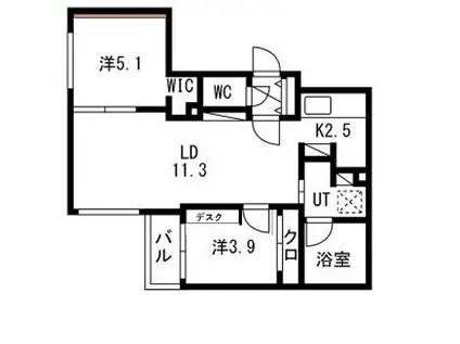 TERRACE SAKURA(2LDK/1階)の間取り写真