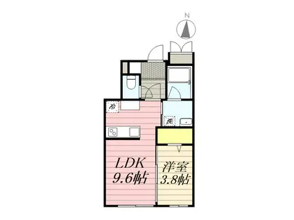 ハイヒルズ(1LDK/2階)の間取り写真