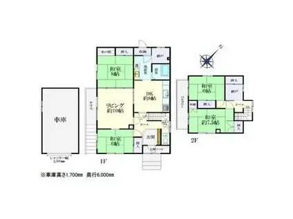 札幌市南北線 真駒内駅 バス乗車時間:14分 北ノ沢2丁目バス停で下車 徒歩2分 2階建 築42年(4SLDK)の間取り写真