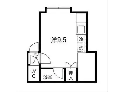 ルミエール川沿B(ワンルーム/2階)の間取り写真