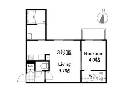 プレスタ南7西16MS(1LDK/2階)の間取り写真