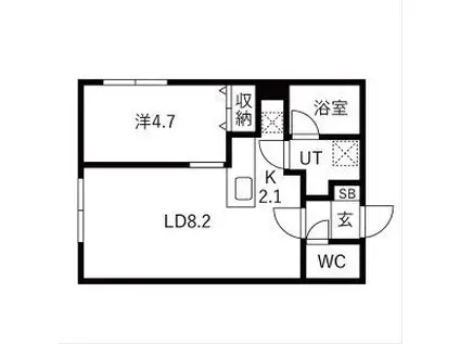 ブリス北円山(1LDK/2階)の間取り写真