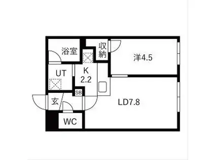 ブリス北円山(1LDK/1階)の間取り写真