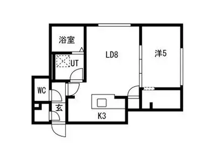 南9西15MS(1LDK/4階)の間取り写真